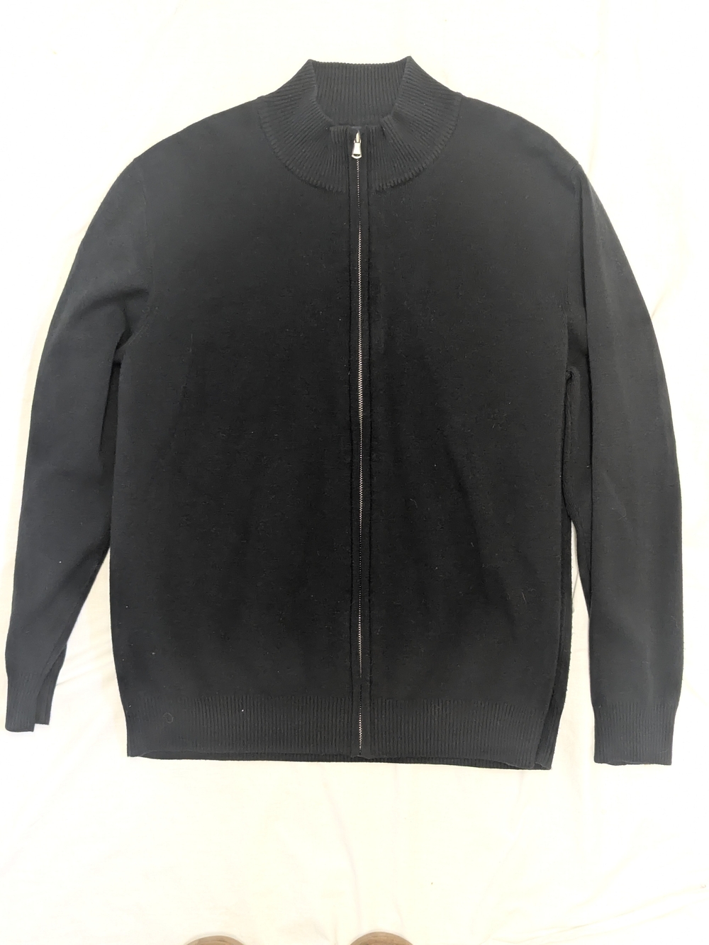 Lands' End Men's Black Zip-Up Sweater